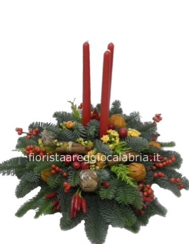 Composizione natalizia centrotavola.